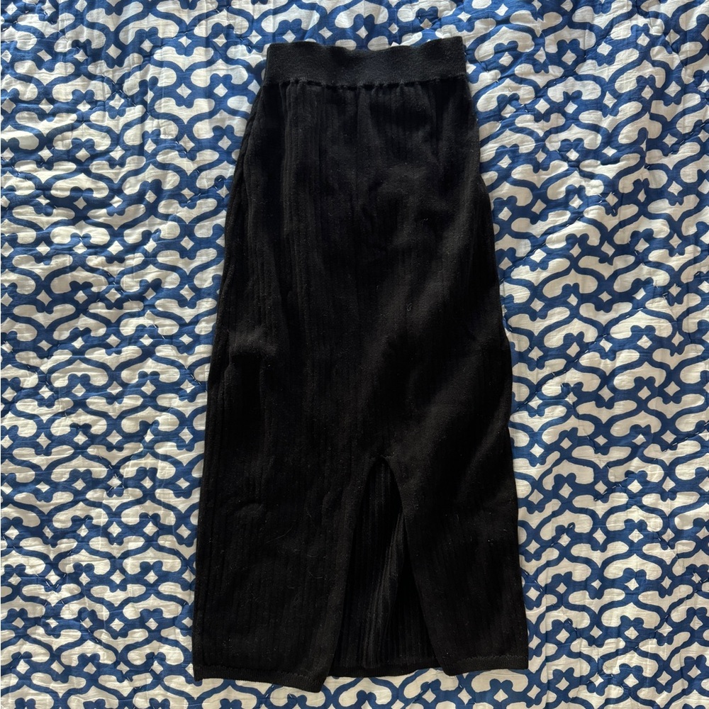 Free People Black Golden Hour Midi Skirt XS